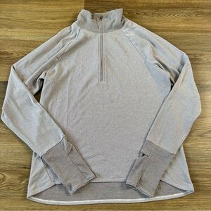 Oiselle 1/4 Zip Long Sleeve Mock Neck Pullover Wool Blend Burgundy Run Womens 12